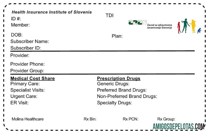 Cartão de seguro de saúde da Eslovênia baixar para verificação